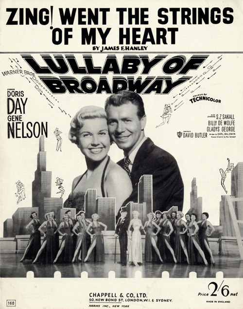 Doris Day Gene Nelson 1951 Movie Lullaby of Broadway British Sheet